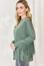 Load image into Gallery viewer, Celeste Fringe Detail Long Sleeve Top