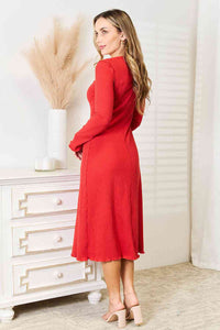 Culture Code Round Neck Long Sleeve Dress