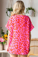 Load image into Gallery viewer, First Love Leopard V-Neck Short Sleeve Woven Top