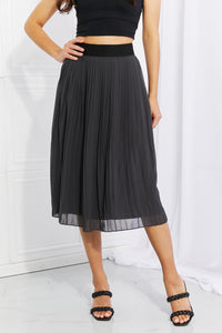 Zenana Romantic At Heart Pleated Chiffon Midi Skirt