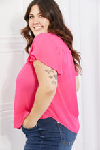 Load image into Gallery viewer, Sew In Love Just For You Short Ruffled sleeve length Top in Hot Pink