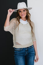 Load image into Gallery viewer, GeeGee Gracefully Golden Openwork Sweater