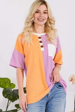 Celeste Color Block Short Sleeve T-Shirt