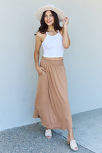 Load image into Gallery viewer, Doublju Comfort Princess High Waist Scoop Hem Maxi Skirt in Tan