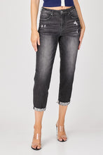 Load image into Gallery viewer, RISEN Distressed High-Rise Boyfriend Jeans in Black