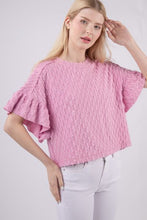 Load image into Gallery viewer, VERY J Texture Ruffle Short Sleeve Top