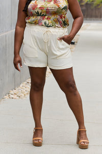 Culture Code High Waisted Paper bag Shorts in New Ivory