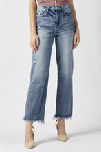 Load image into Gallery viewer, RISEN High Waist Raw Hem Straight Jeans
