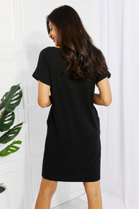 Zenana Chic in the City Rolled Short Sleeve Dress
