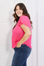 Load image into Gallery viewer, Sew In Love Just For You Short Ruffled sleeve length Top in Hot Pink