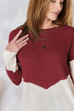 Load image into Gallery viewer, Hailey &amp; Co Color Block Dropped Shoulder Knit Top
