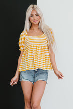 Load image into Gallery viewer, Mittoshop Sunny Meadow Gingham Babydoll Top