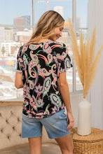 Load image into Gallery viewer, Sew In Love Paisley Print Round Neck Short Sleeve T-Shirt