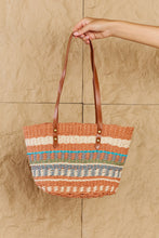 Load image into Gallery viewer, Fame By The Sand Straw Braided Striped Tote Bag