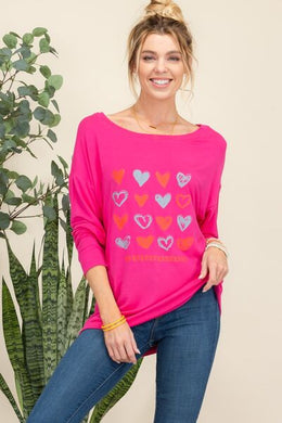 Celeste Heart Graphic Long Sleeve T-Shirt