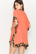 Load image into Gallery viewer, Justin Taylor Leopard Contrast Open Front Cardigan