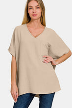 Load image into Gallery viewer, Zenana Texture V-Neck Short Sleeve Top