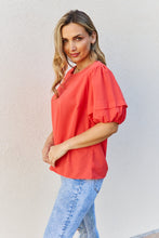 Load image into Gallery viewer, Petal Dew Sweet Innocence Puff Short Sleeve Top In Tomato