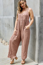 Load image into Gallery viewer, HEYSON All Day Wide Leg Button Down Jumpsuit in Mocha