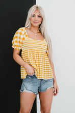 Load image into Gallery viewer, Mittoshop Sunny Meadow Gingham Babydoll Top