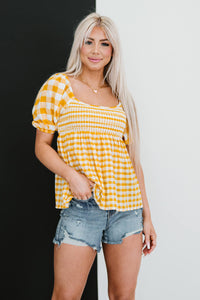 Mittoshop Sunny Meadow Gingham Babydoll Top