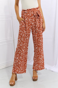 Heimish Right Angle Geometric Printed Pants in Red Orange