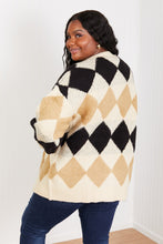 Load image into Gallery viewer, CY Fashion Know-It-All Argyle Longline Cardigan