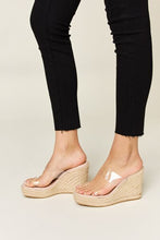 Load image into Gallery viewer, Forever Link Clear Strap Espadrille Platform Wedge Sandals