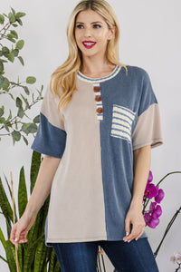 Celeste Rib Contrast Short Sleeve T-Shirt