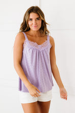 Load image into Gallery viewer, White Birch Dancing Through Life Lace Trim Eyelet Sleeveless Top