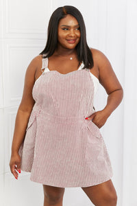 White Birch To The Park Overall Dress in Pink
