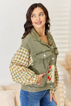 Load image into Gallery viewer, POL Embroidered Button Down Raw Hem Shacket