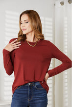 Load image into Gallery viewer, Zenana Long Sleeve Round Neck Round Hem Top