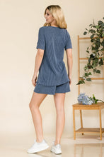 Load image into Gallery viewer, Celeste Rib Short Sleeve T-Shirt and Shorts Set