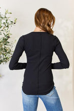 Load image into Gallery viewer, Culture Code Ribbed Round Neck Long Sleeve Top