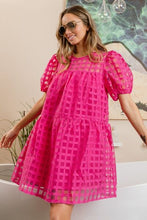 Load image into Gallery viewer, BiBi Gridded Organza Short Sleeve Dress