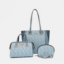 Load image into Gallery viewer, Nicole Lee USA 3-Piece Letter Print Texture Handbag Set