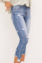 Load image into Gallery viewer, RISEN Simone High Rise Distressed Raw Hem Skinny Jeans