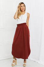 Load image into Gallery viewer, Zenana It&#39;s My Time Side Scoop Scrunch Skirt in Dark Rust