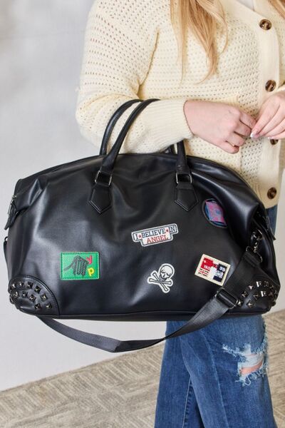 SHOMICO Rivet Detail Patch Handbag