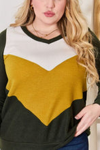 Load image into Gallery viewer, Hailey &amp; Co Colorblock V-Neck Blouse