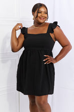 Load image into Gallery viewer, Culture Code Sunny Days Empire Line Ruffle Sleeve Dress in Black