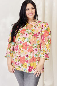 Celeste Floral Flounce Sleeve Top