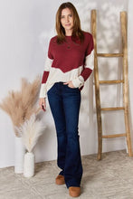 Load image into Gallery viewer, Hailey &amp; Co Color Block Dropped Shoulder Knit Top