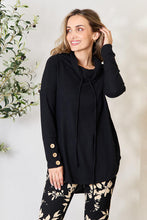 Load image into Gallery viewer, Jade By Jane Drawstring Cowl Neck Long Sleeve Blouse