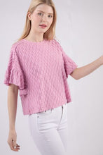 Load image into Gallery viewer, VERY J Texture Ruffle Short Sleeve Top