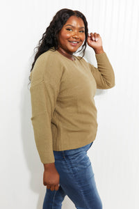 Zenana Bundled Up Round Neck Sweater