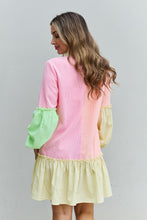 Load image into Gallery viewer, Davi &amp; Dani Flying Colors Colorblock Long Sleeve Shirt Dress
