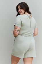 Load image into Gallery viewer, Zenana Chilled Out Short Sleeve Romper in Light Sage
