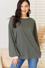 Load image into Gallery viewer, And The Why Oversized Striped Contrast T-Shirt
